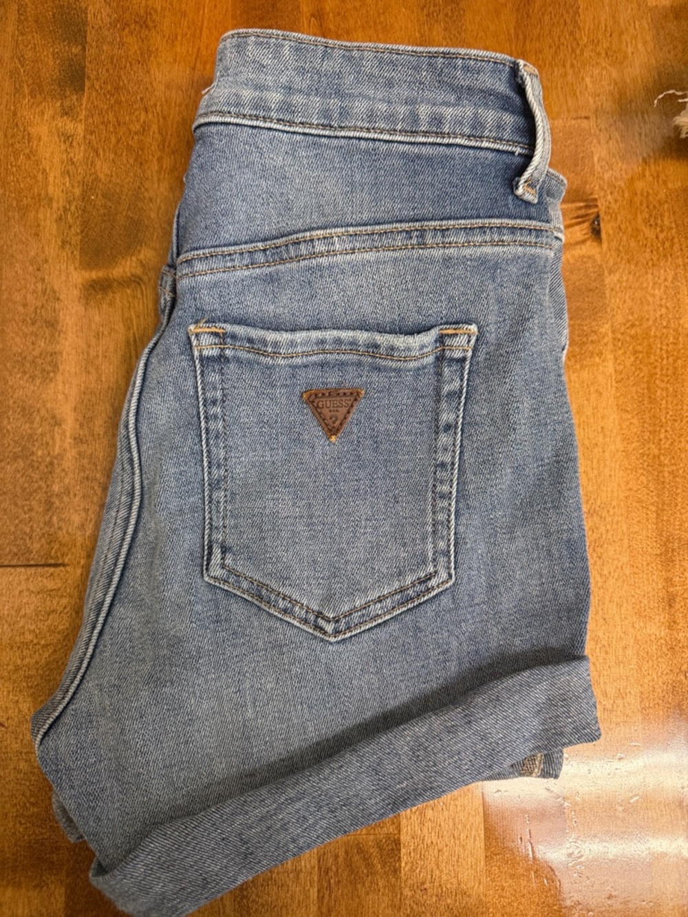 Guess Women's Medium Blue Cropped Denim Jeans